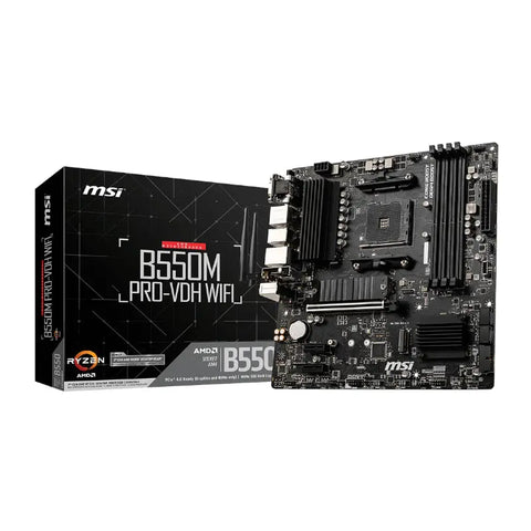MSI B550M PRO-VDH WIFI AMD AM4 MATX Gaming Motherboard | dynacor.co.za