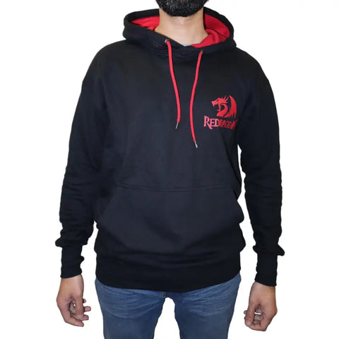 REDRAGON HOODIE WITH FRONT and BACK LOGO - BLACK - LARGE | dynacor.co.za