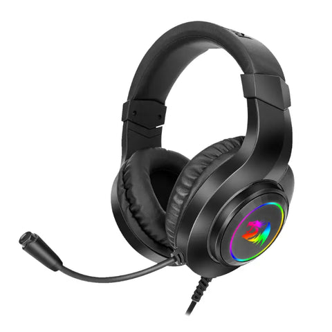 REDRAGON Over-Ear HYLAS Aux (Mic and Headset)|USB (Power Only) RGB Gaming Headset - Black | dynacor.co.za