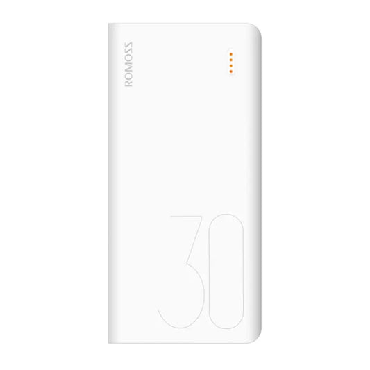 Romoss Pulse 30 30000mAh Input: Type-C|Micro USB|Lightning (8pin)|Output: 1 x USB 5V 2.1A|1 x USB 5V 1A Power Bank - White | dynacor.co.za