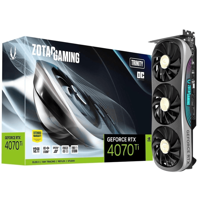 ZOTAC GEFORCE RTX 4070 TI TRINITY OC 12GB GDDR6X PCIE GEN4 GAMING GRAPHICS CARD | dynacor.co.za